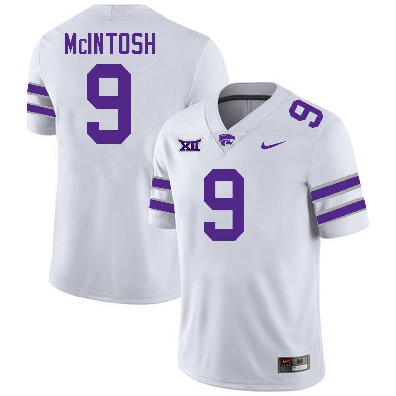Donovan McIntosh Kansas State Jersey,Kansas State Wildcats #9 Donovan McIntosh Football Jersey-White